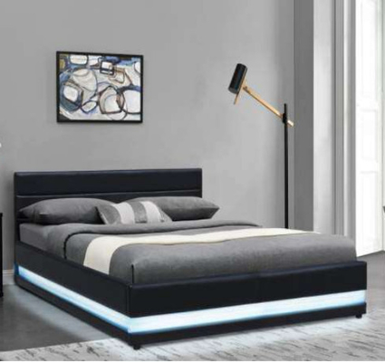 Künstlerisches RGB LED Aufzug-Basis-Speicher-Leder Bett-Rahmen-König-Single Size Gas