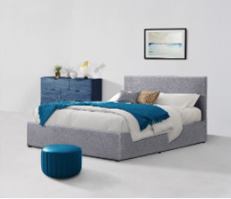 Leinenrahmen-Schlafzimmer-Möbel soem-König-Size Ottoman Bed