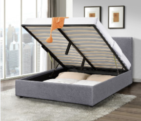 Modernes Design Leinen Stoff König Größe Tufted Lagerung Bettrahmen BSCI