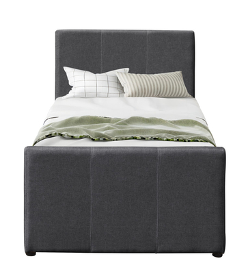 Dunkler Grey Linen Wooden Twin Daybed-Rahmen mit ausdehnbarem rollen für Schlafzimmer