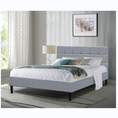 Doppel-/voller/Königin gepolsterter Plattform-Bett-Rahmen mit Gewebe-Kopfende-hölzerner Latte