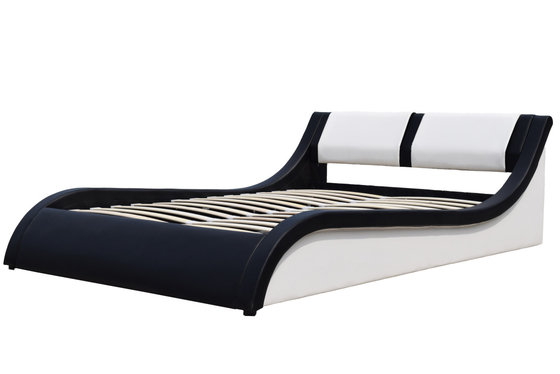 Weiß und Schwarz Oem Doppelbett Gaslift Rahmen Falsches Leder Bsci