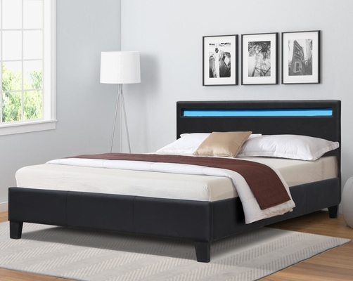 Doppelgrößeres Led Led-Leder-Pulsterbett für modernes Schlafzimmer