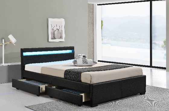 Vollbettrahmen mit LED-Ladestation Speicherkopf und Schubladen