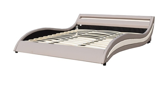 Moderne Art LED Licht Leder Polsterbett Für Schlafzimmer