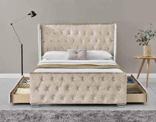 Vollbettrahmen mit Polsterknopf Tufted Lagerkopf, Holzplattenunterstützung