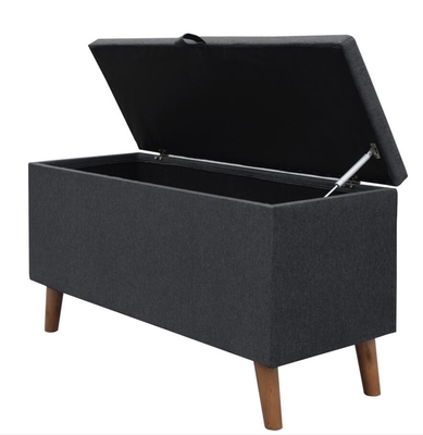 Dunkles Grey Fabric Storage Ottoman
