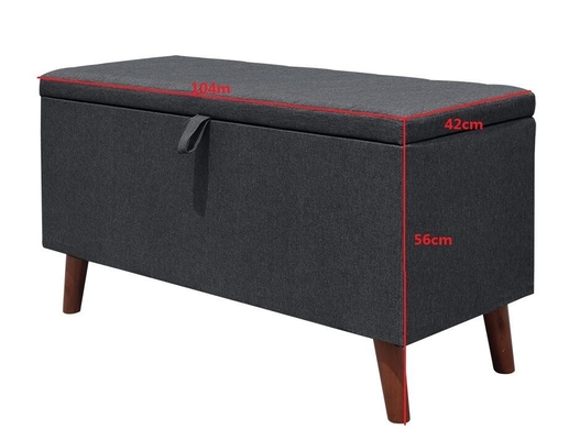 Dunkles Grey Fabric Storage Ottoman