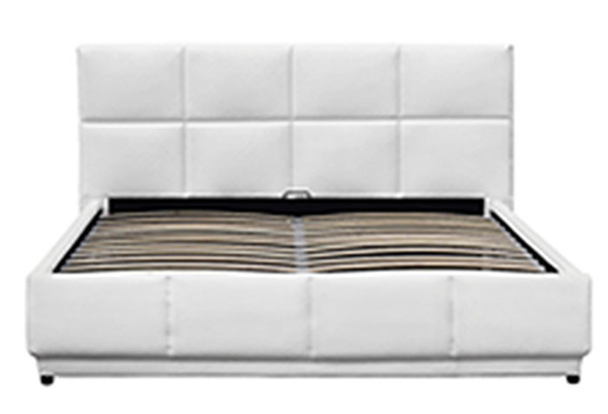Luxusspeichermodernes europäisches Plattform-Bett weißes Faux-Leder mit LED-Licht 180*200cm