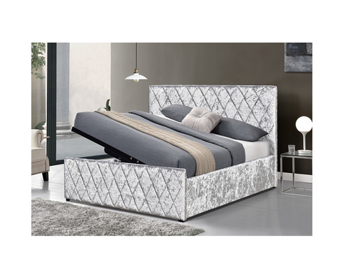 Zerquetschen Sie helles Grey Velvet Bed Frame Fabric-Gasheber-Bett mit Speicher-EMC-Zertifikat