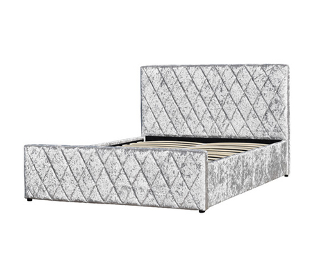 Zerquetschen Sie helles Grey Velvet Bed Frame Fabric-Gasheber-Bett mit Speicher-EMC-Zertifikat