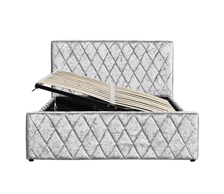 Zerquetschen Sie helles Grey Velvet Bed Frame Fabric-Gasheber-Bett mit Speicher-EMC-Zertifikat