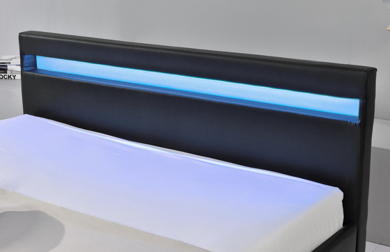 Ledernes LED Polsterbett PU-Faux-mit Speicherfach 12 Monate Garantie-