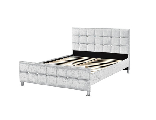 Crystal Button European Style King-Größen-Bett-Rahmen mit Kopfende zerquetschtem Samt-Gewebe