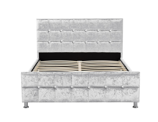 Crystal Button European Style King-Größen-Bett-Rahmen mit Kopfende zerquetschtem Samt-Gewebe