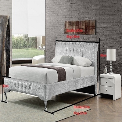 Plattform-Pferdeschlitten-Bett Soems weißes ledernes gepolstertes mit Diamond Buttons BSCI