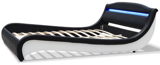 Polsterbett des Doppelt-SF896 der Größen-LED schwarze weiße PU mit Kopfende