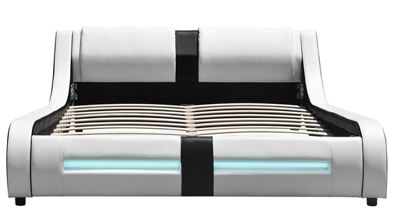 LED deluxes moderner Faux-ledernes König-Bed Frame Curve gepolstert