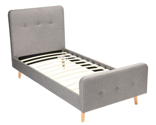 Einzelnes Größen-Kinderpolsterbett-Sperrholz-Licht-Grey Linen Fabric ODM
