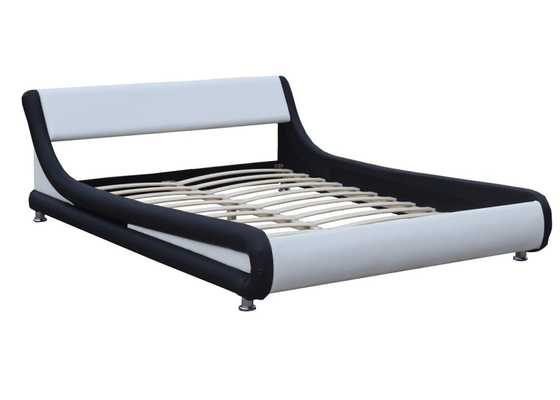 Bett-Rahmen schwarzer Faux-lederner Bett-Rahmen-Kopfende-König-Single Curved Headboard