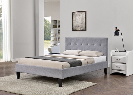 Größen-Polsterbett-Rahmen-Grey Crush Velvet Fabric With-Kopfende der Königin-SF833