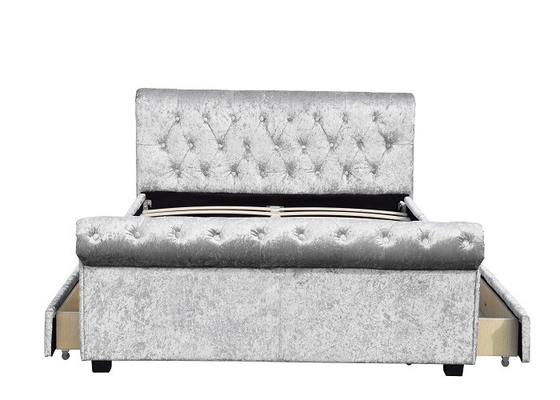 Kingsize Chesterfield Tufted Lagerbett mit vier Schubladen