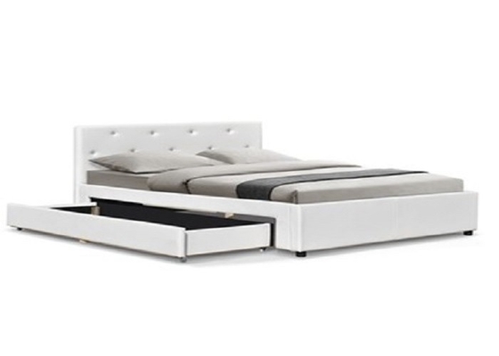 Sunny Modern Faux Leather Storage-Bett-doppelte Größe mit Fächer Soem