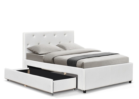 Sunny Modern Faux Leather Storage-Bett-doppelte Größe mit Fächer Soem