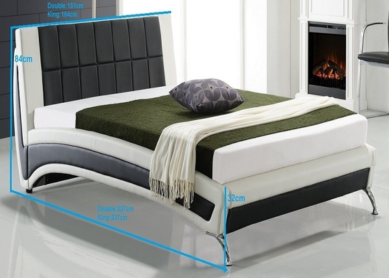Lederner Bett-Rahmen-doppelte Größen-Schlafzimmer-Möbel König-Upholstered Platform Faux