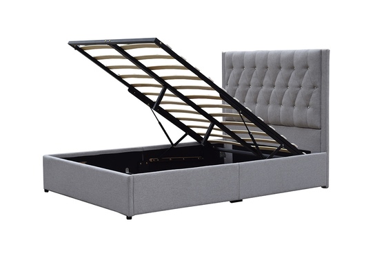 Polsterungs-Gasheber-Speicher-Bett-Rahmen-hohe Kopfende heftete sich Crystal Buttons durch