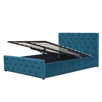 Kopfende Footboard-büscheliger Speicher-Bett-Gewebe-Knopf-König Size Gas Lift