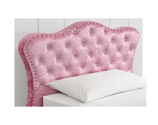 Kundengebundenes rosa Samt-Gewebe zerquetschte Samt-Doppelbett mit Lagerung