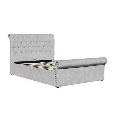 Sperrholz-Chenille-Osmane-Doppelbett-Rahmen mit Speicherpferdeschlitten-Form-natürlicher Größe