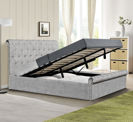 Sperrholz-Chenille-Osmane-Doppelbett-Rahmen mit Speicherpferdeschlitten-Form-natürlicher Größe