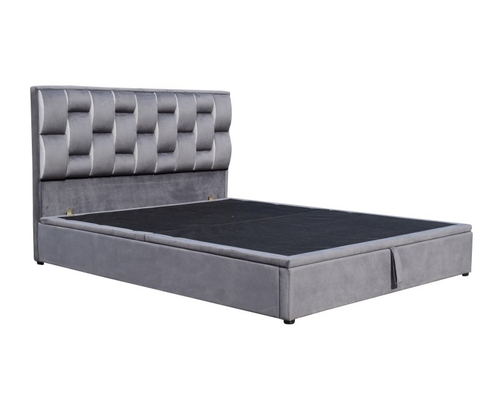 Gasheber-Speicher-Bett-Rahmen-Licht-Grey Velvet Soem der Sperrholz-natürlichen Größe