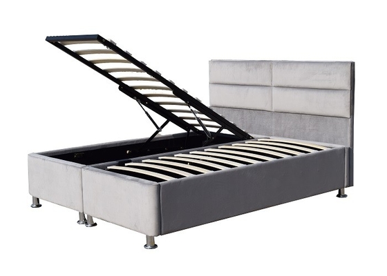 Beflügeltes gepolstertes Gasheber-Speicher-Bett gestalten büschelige Samt-Gewebe-Kopfende mit Lagerung