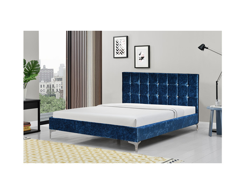 Hölzerne Latten-natürliche Größe zerquetschte Samt-Gewebe-Bett-Möbel