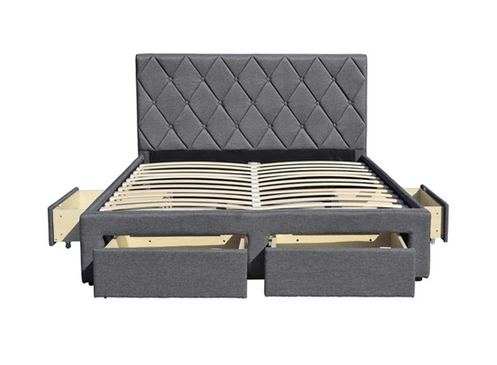 Bett-Samt-Gewebe Soem König-Size Tufted Storage mit vier Speicherfächern