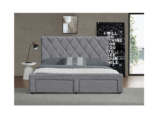Bett-Samt-Gewebe Soem König-Size Tufted Storage mit vier Speicherfächern