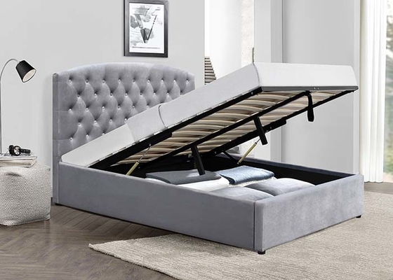 Lattengasheber-Speicher-Bett-doppelter König Size Unadjustable Fabric polsterte Pferdeschlitten-Bett