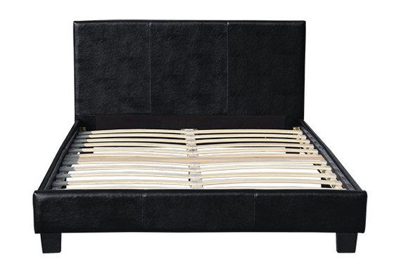 8 Zoll-Lissabon-Doppelbett schwarzes Faux-ledernes Rahmen-Medium-weiße Polsterung