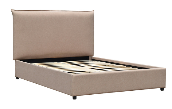 Hellbrauner Bett-Rahmen-Leinenkönig Europen Style Modern polsterte Plattform-Bett