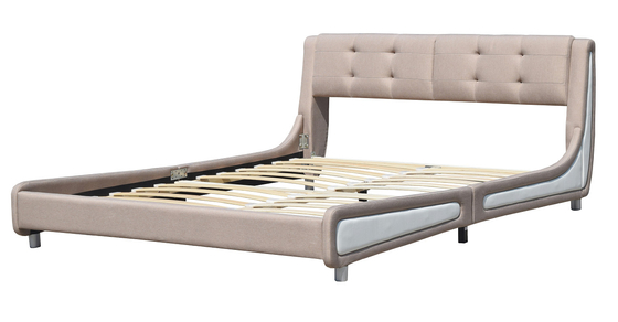 Königin-Größe gepolstertes Plattform-Bett-Rahmen-Leinengewebe-Schlafzimmer Soems moderne