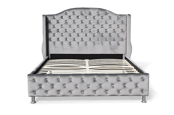 Metallbein-Gasheber-Königin-Bett-Rahmen heftete sich Kopfende Footboard-Samt durch
