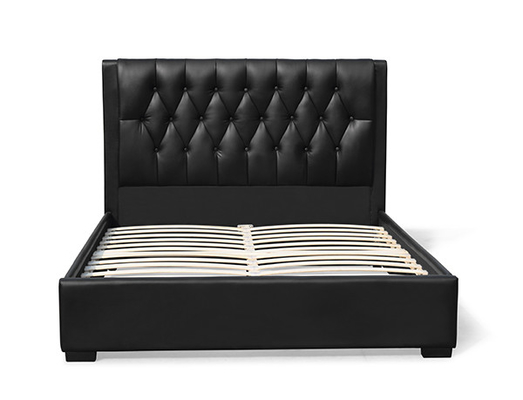 Kopfende-Königin-Bett-Rahmen-Schwarz-Plastikbein 160*200cm PUs büscheliges