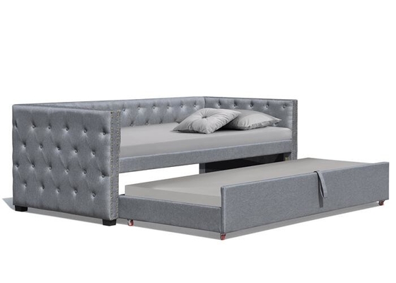 Das gepolsterte Gewebe rollen Daybed mit Bronzebolzen-einzelnem Sperrholz