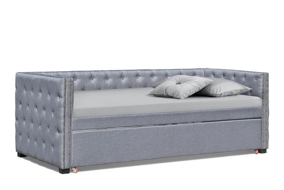 Das gepolsterte Gewebe rollen Daybed mit Bronzebolzen-einzelnem Sperrholz