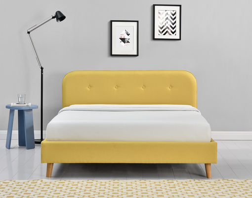 ODM heftete sich gepolstertes Königin-Plattform-Bett modernes einfaches 140x200Cm durch
