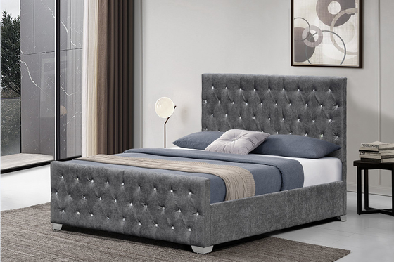 BSCI-Polsterbett-Rahmen mit Diamond Headboard European Style Customized