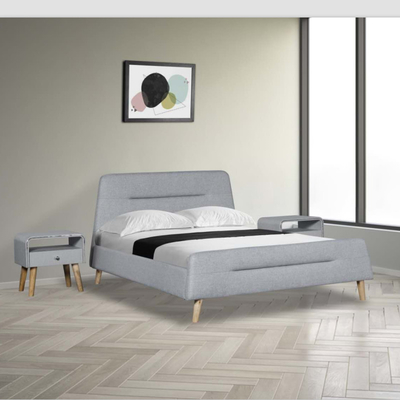 Trapezoide Kopfende-Leinengewebe-Bett